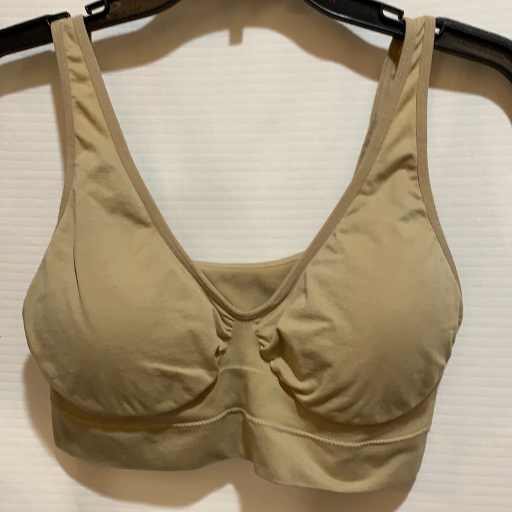 TRUE KIND NUDE BRA SZ 3XL REMOVABLE PADS NYLON/SPX